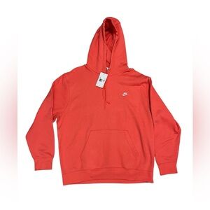 Nike Mens Fleece Hoodie Pullover Sweatshirt Long Sleeve Salmon Orange XXL NWT